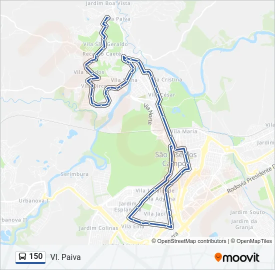 150 Bus Line Map
