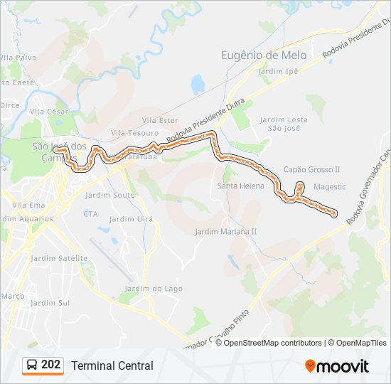 Mapa de 202 de autobús