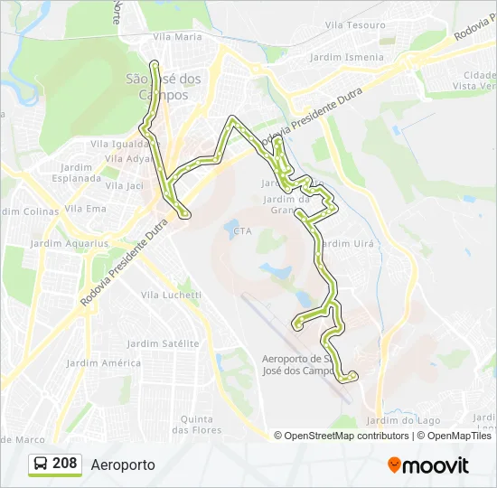 208 Bus Line Map
