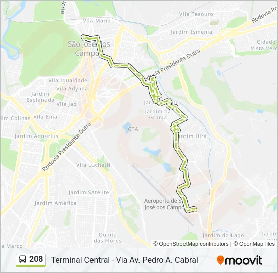 208 Bus Line Map