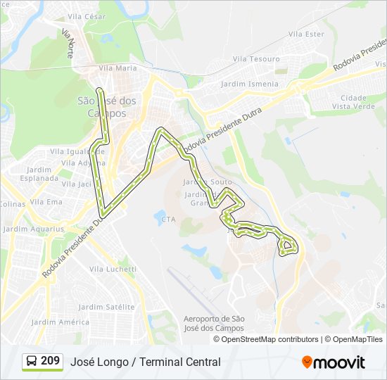 209 Route Schedules, Stops & Maps José Longo / Terminal Central