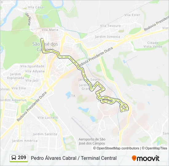 209 Bus Line Map