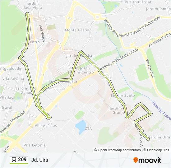 209 Bus Line Map