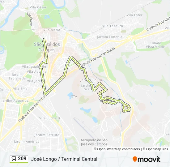 209 Bus Line Map