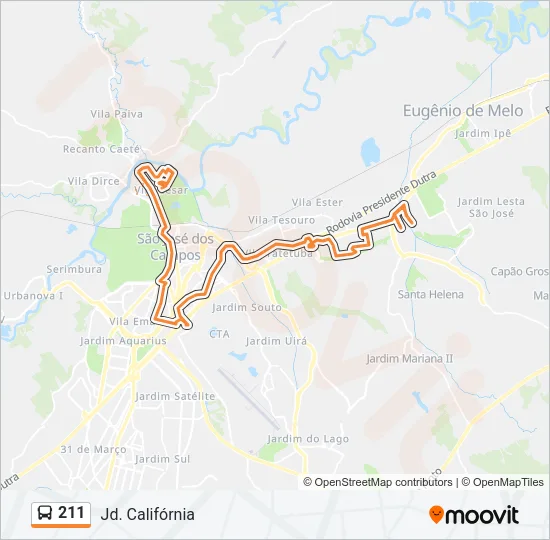 211 Bus Line Map
