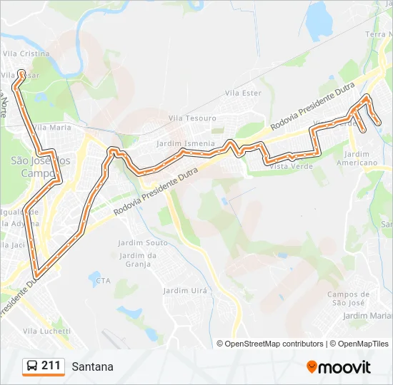 211 Bus Line Map