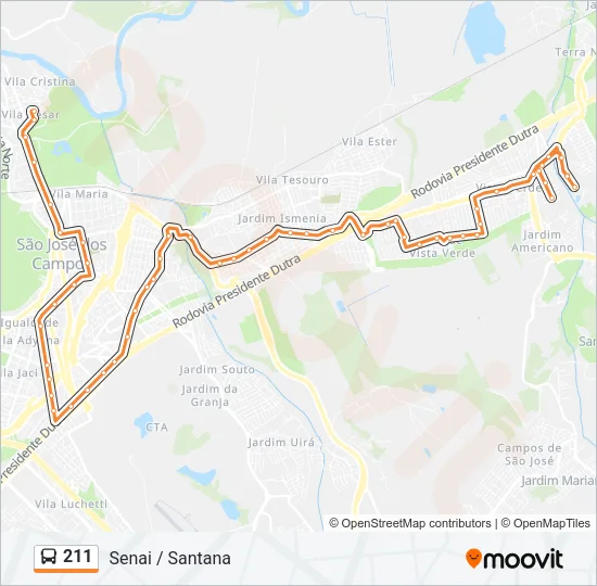 211 Bus Line Map