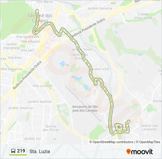 219 Bus Line Map