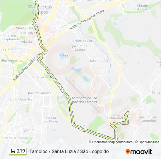 219 Bus Line Map