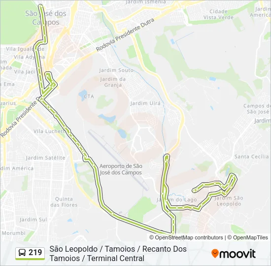 219 Bus Line Map