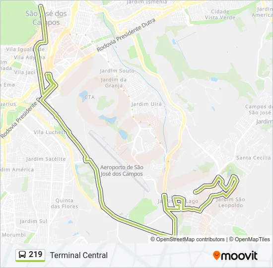 219 Bus Line Map