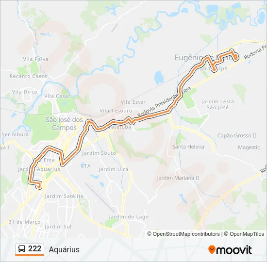 222 Bus Line Map