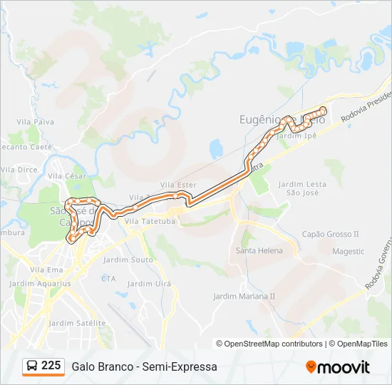 225 Bus Line Map