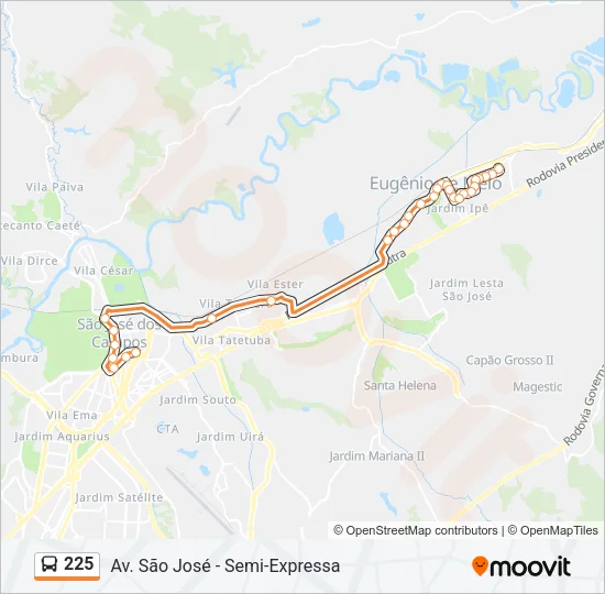 225 Bus Line Map