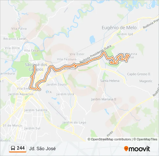 244 Bus Line Map