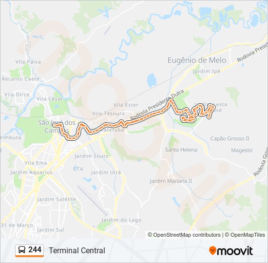 244 bus Line Map