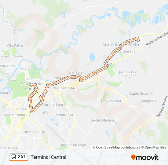251 Bus Line Map