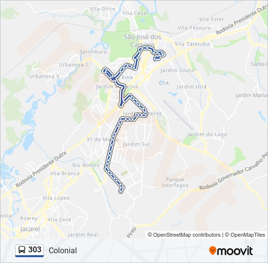 303 bus Line Map