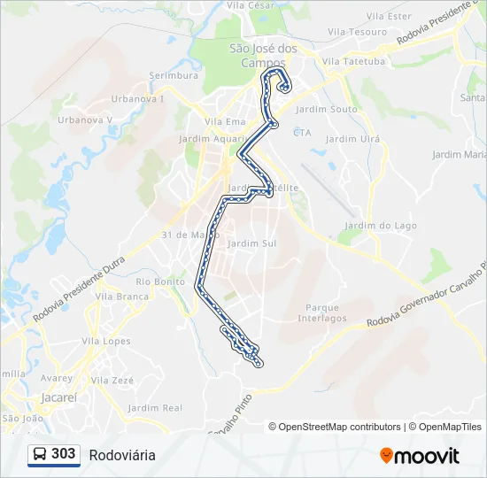 303 Bus Line Map