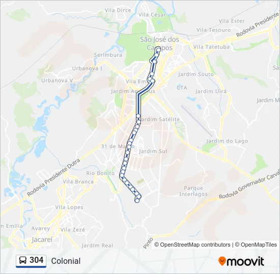 304 Bus Line Map