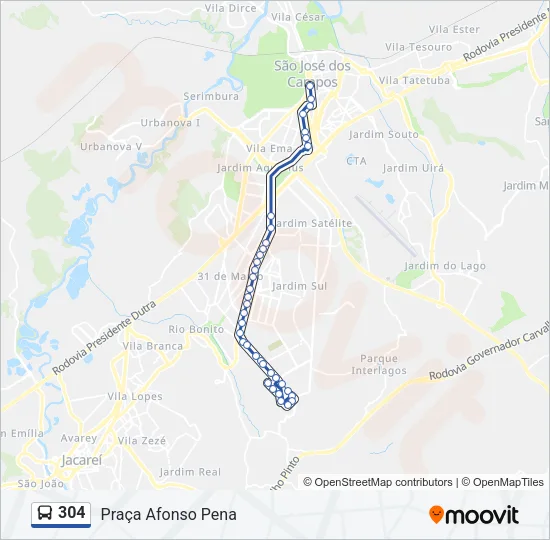 304 Bus Line Map