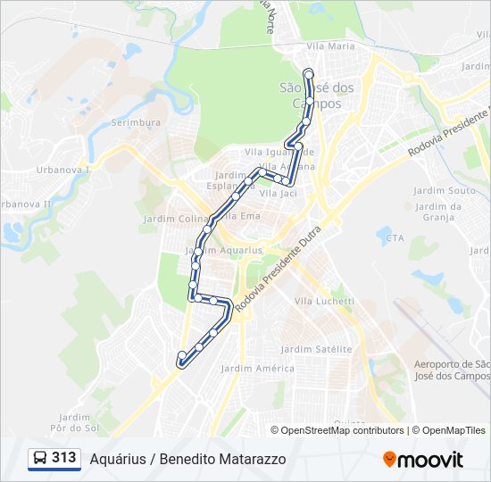 Mapa de 313 de autobús