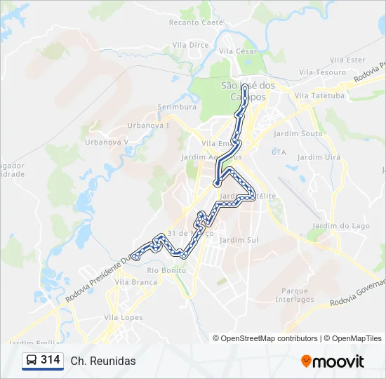 314 Bus Line Map