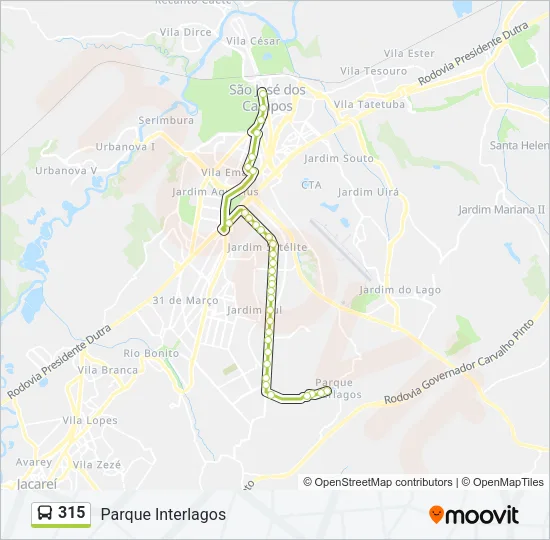 315 Bus Line Map