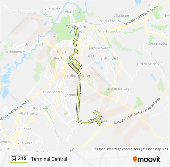 315 Bus Line Map
