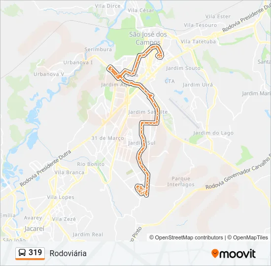 319 Bus Line Map