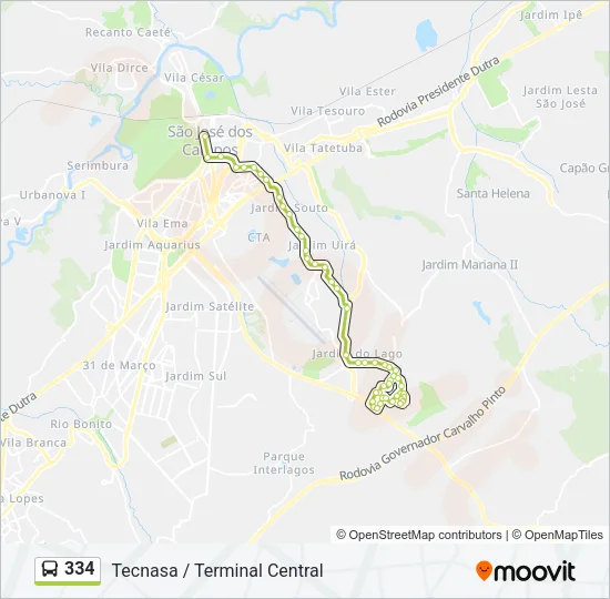334 Bus Line Map