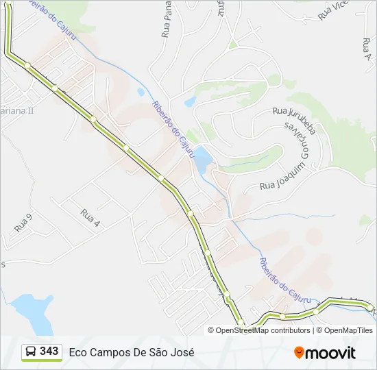 343 Bus Line Map