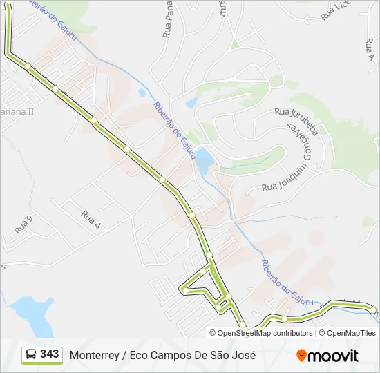 343 Bus Line Map