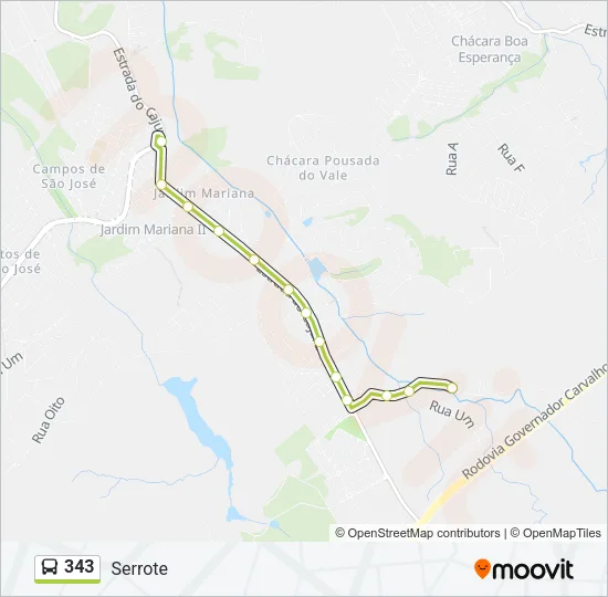 343 Bus Line Map