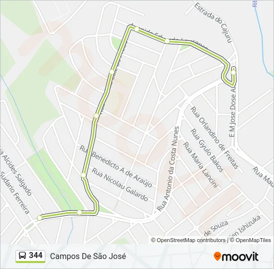 344 Bus Line Map