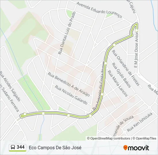 344 Bus Line Map