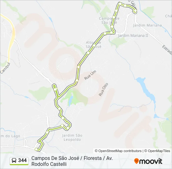 344 Bus Line Map