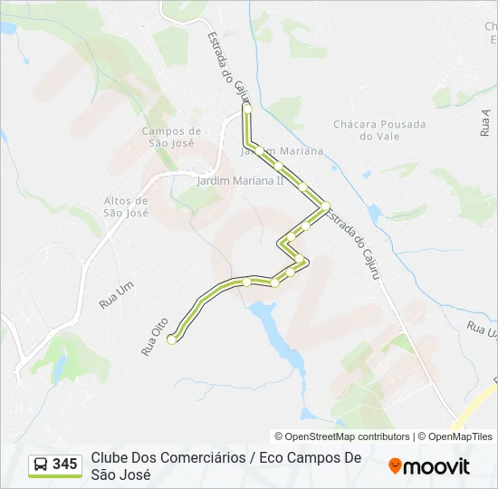 345 Bus Line Map