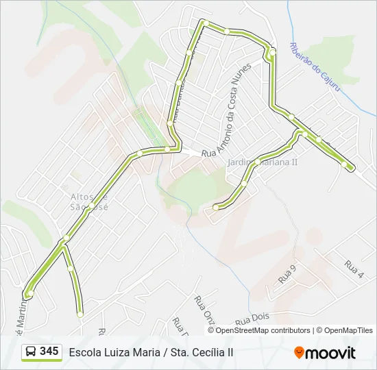345 Bus Line Map