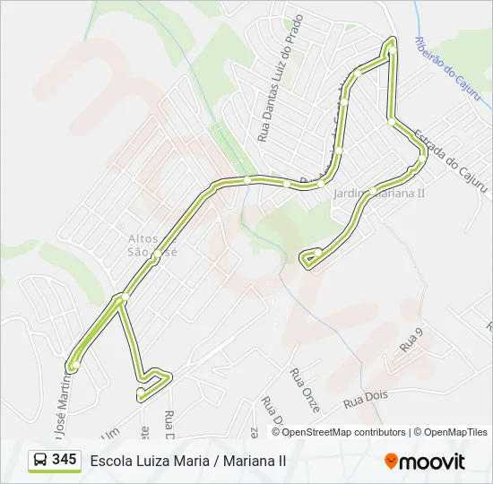 345 Bus Line Map