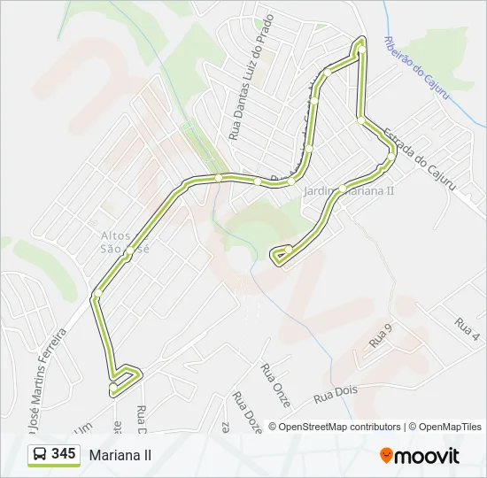 345 Bus Line Map