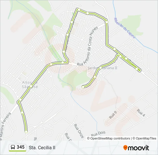 345 Bus Line Map