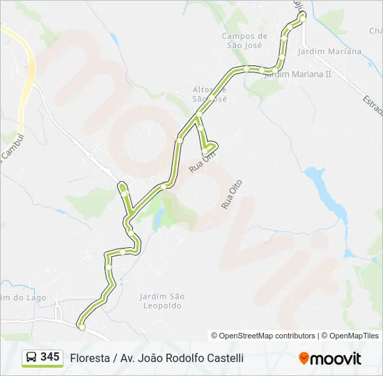 345 Bus Line Map