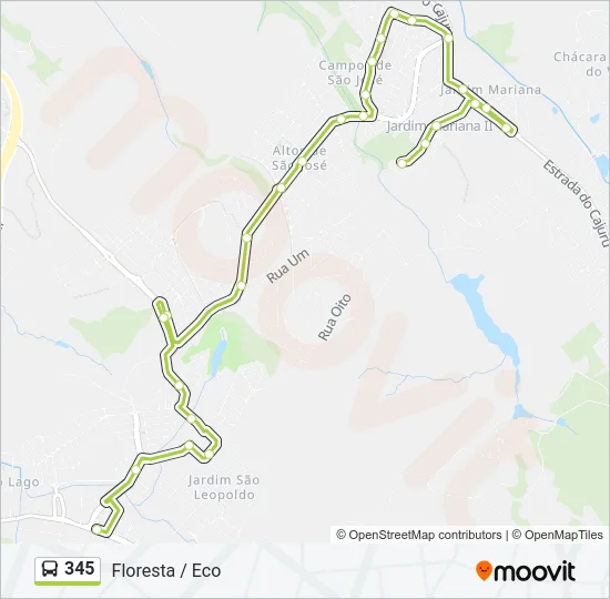 345 Bus Line Map