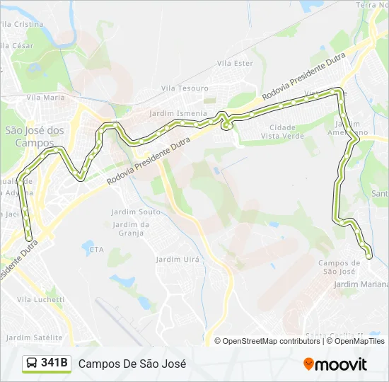 341B Bus Line Map
