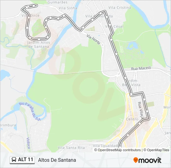 ALT 11 Bus Line Map