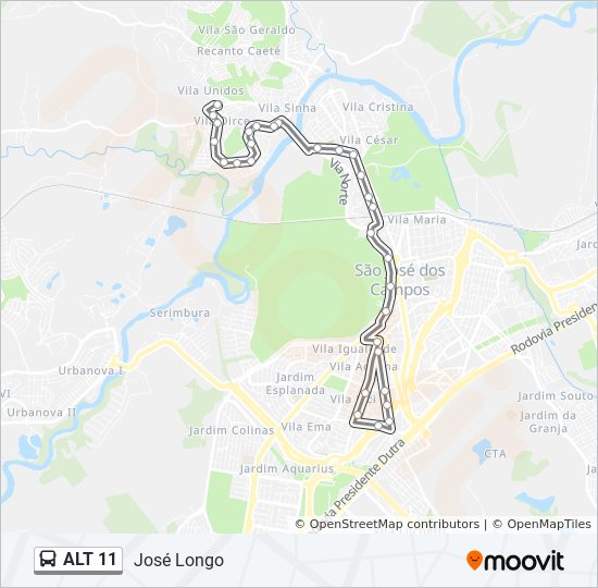 Mapa de ALT 11 de autobús