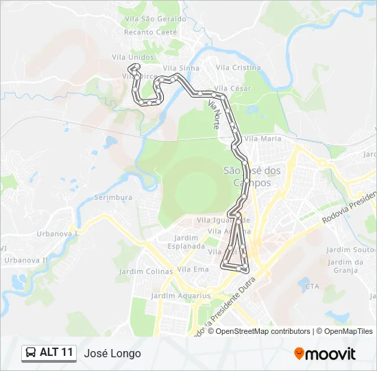 ALT 11 Bus Line Map