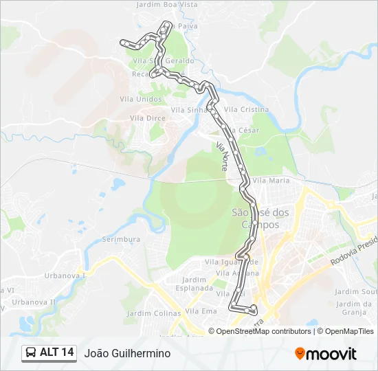 ALT 14 Bus Line Map