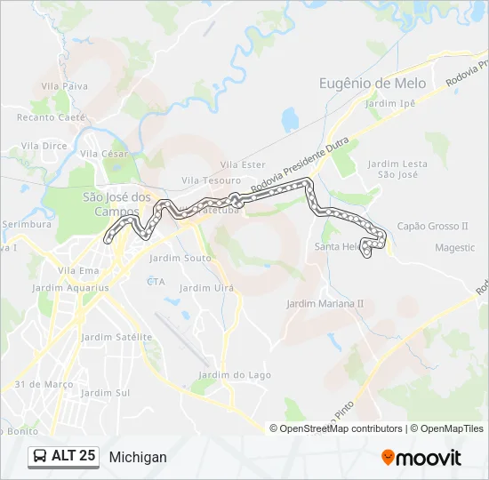 ALT 25 Bus Line Map